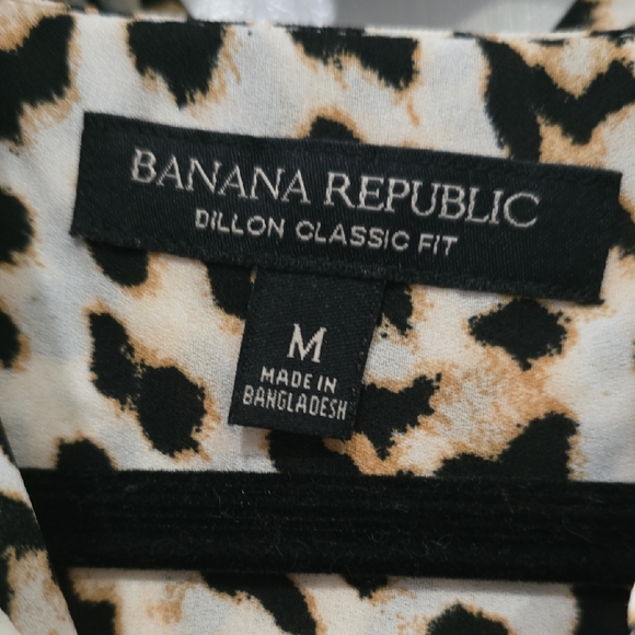 Banana Republic Tops - Banana Republic Black and Tan Button Down Shirt